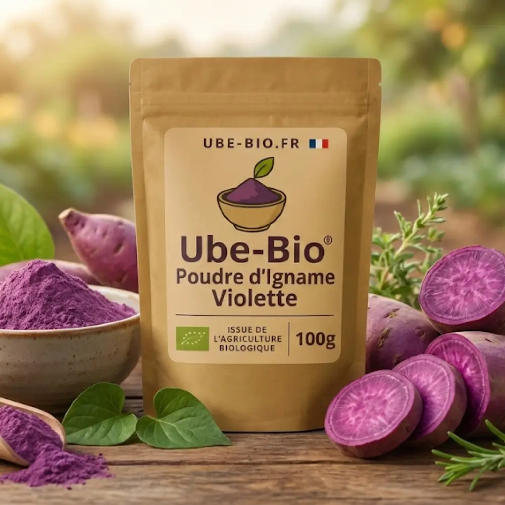 Poudre Ube Bio, sachet d'igname violette certifiée bio